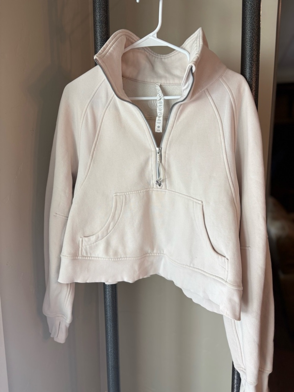 M/L lululemon scuba funnel quarter zip in white opal